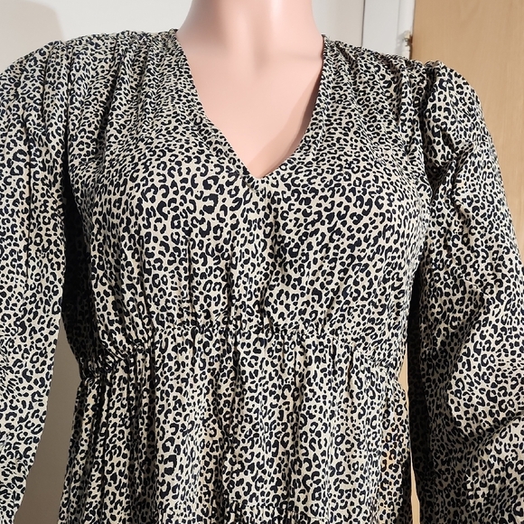 A New Day Black and Cream Ruffled Tiered Sundress - Picture 6 of 8